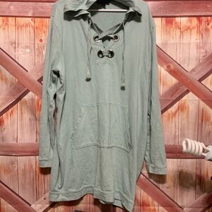 Forever 21+ size lightweight hoodie light green color cute gently worn  LONG